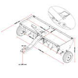 Lawn aerator 102cm tractor ATV garden grass