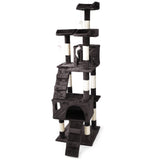 Gray scratching post 170cm with cat houses, ladders & platforms