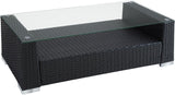Rattan aluminium garden furniture sofa set with glass table