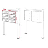 Multiple Letterbox 2x4 Slots Galvanised Steel Mailbox Anthracite