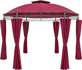Gazebo Diameter 350 cm Metal Water-Repellent UV Protection 50+ Stable Garden Tent