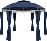 Gazebo Diameter 350 cm Metal Water-Repellent UV Protection 50+ Stable Garden Tent