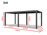 6m x 3m pergola with slatted roof in anthracite