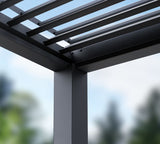 6m x 3m pergola with slatted roof in anthracite