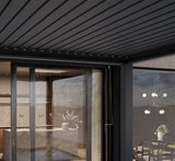 6m x 3m pergola with slatted roof in anthracite