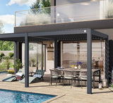 6m x 3m pergola with slatted roof in anthracite