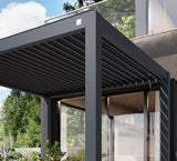 6m x 3m pergola with slatted roof in anthracite