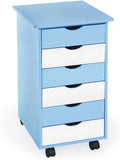 Under desk pedestal container on castors with 6 drawers