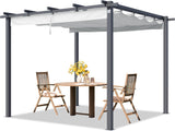 ((LAST ONE )))Freestanding 3x3m Pergola in Pearl Grey; with Sun Sail in Stone