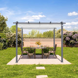 ((LAST ONE )))Freestanding 3x3m Pergola in Pearl Grey; with Sun Sail in Stone