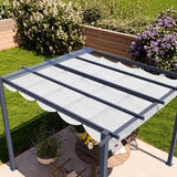 ((LAST ONE )))Freestanding 3x3m Pergola in Pearl Grey; with Sun Sail in Stone