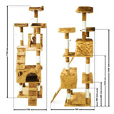 Scratching post in beige 170cm with cat houses, ladders & platforms