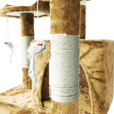 Scratching post in beige 170cm with cat houses, ladders & platforms