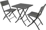 Garden Furniture Set 3 PCs, 2 Chairs 1 Table, Collapsible