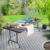 Garden Table Folding Table Foldable 180 cm Poly Rattan Look