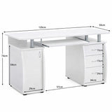 Black or White 3 drawer computer desk