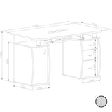 Black or White 3 drawer computer desk