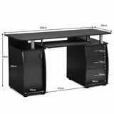 Black or White 3 drawer computer desk