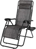 2 x Adjustable Deck Chairs with Pillow Shelf 120 kg Load Capacity