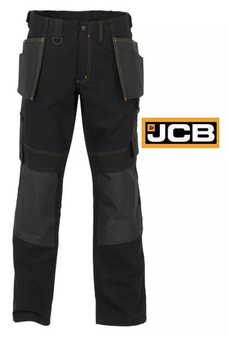 JCB Cheadle Trade Black Trousers Two front and two back pockets with added front tool pockets