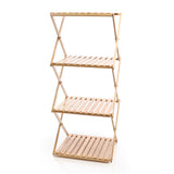 Foldable Bamboo Shelf 4-rack 40x33.5x93.5cm Bathroom Shelf