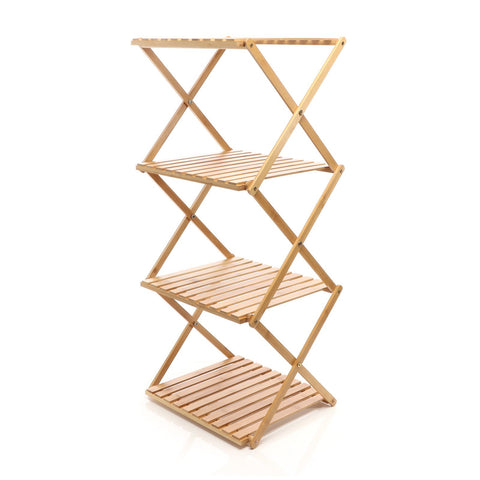 Foldable Bamboo Shelf 4-rack 40x33.5x93.5cm Bathroom Shelf