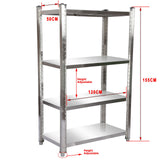 Stainless Steel Shelf 120x50x155cm with 4 Boards for Restaurants, etc.