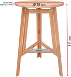 Folding Bar Table Solid Wood 78cm x 111cm