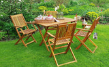 Furniture Set 5 Pieces Acacia Wood Folding Table and Chair