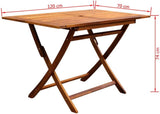 Furniture Set 5 Pieces Acacia Wood Folding Table and Chair