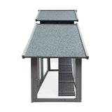 XL Wooden Rabbit Hutch Light Grey Outdoor Run and Pet House