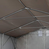 6x8m tent hall, PVC tarpaulin, gray for concrete base