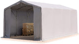 6x8m tent hall, PVC tarpaulin, gray for concrete base