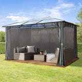 4x4 m hardtop garden pavilion, including 4 side panels, loft gray