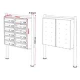 Multiple Letterbox 2x6 Slots Galvanised Steel Mailbox Anthracite White