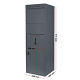 Floor Parcel Box in Anthracite for Size S & L Packages w/ Middle Floor