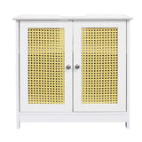 Vanity Unit White Country Chic Bath w/Doors in Trellis Design