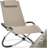 Outdoor Rocking Chair Weatherproof, Recliner Lounger, Maximum Load 150 kg Black Beige Grey