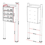4-letterbox system in anthracite Standing letterbox mailbox steel
