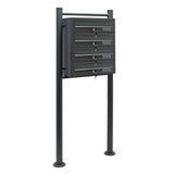 4-letterbox system in anthracite Standing letterbox mailbox steel