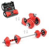 LUXTRI Barbell Dumbbell 2in1 Set 20kg 12 Weight Plates Adjustable Bar