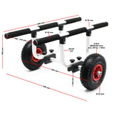 Aluminium Trolley Kayak max. 90kg, ⌀ 26cm Tyres & adjustable Width