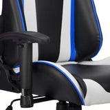 RECLINING SPORTS RACING GAMING CAR OFFICE DESK PC FAUX LEATHER CHAIR BLUE