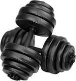 2x Dumbbell Weight Set Weight with Plastic Coating | Ribbed Grip & Spinlock Collars | Various Weights Available