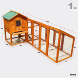 Chicken coop & run hen house flexible free run layout