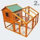 Chicken coop & run hen house flexible free run layout