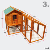 Chicken coop & run hen house flexible free run layout