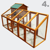 Chicken coop & run hen house flexible free run layout