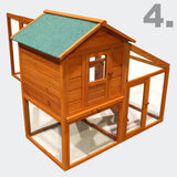 Chicken coop & run hen house flexible free run layout