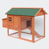 Chicken coop with run and raised hideout, fir wood, 1710x800x1100mm